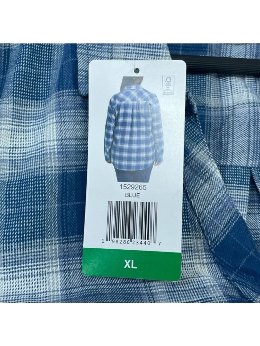 NWT Weatherproof Vintage Women's XL Blue Plaid Flannel Button-Up Shirt C0720 - Picture 11 of 12